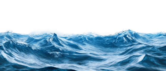 Waves crashing gently against each other under bright sunlight, creating a beautiful coastal seascape on a clear day