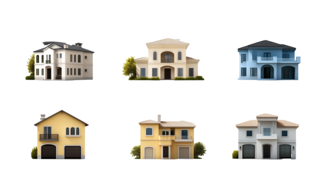 house exterior styles on transparent background