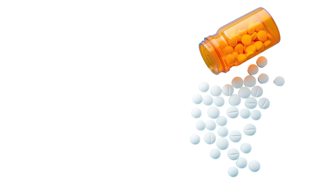 Orange and blue background with shadow and an arrow