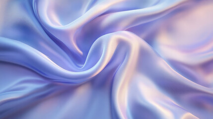 Obraz premium Abstract folds of silky fabric in pastel tones of lavender and sky blue, with gentle curves and soft shadows creating a flowing, dynamic texture.