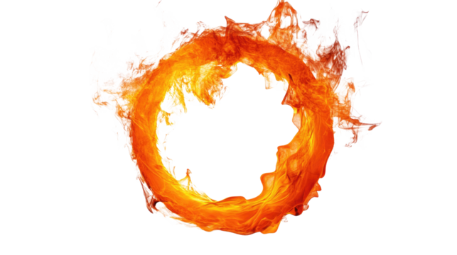 Sun and fire merge into a blazing, fiery sphere of heat and light