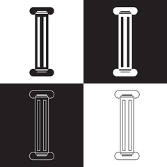 Column pedestal or pillar foundation vector icon for apps and websites.  isolated on white and black background. Vector illustration. EPS 10