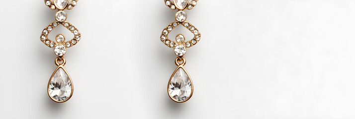 Luxurious Gold-Plated, Crystal-Studded Chain Link Earrings from H&M's Collection