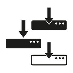 Obraz premium Download icons set. Arrows with buttons. Data transfer symbols. Simple UI elements.