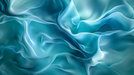 Obraz premium Cool fluid colors of blue and teal flow smoothly around the edges of the frame, creating a calming, abstract design with soft curves and gradient transitions.