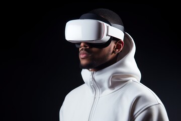 VR glasses portrait person white.