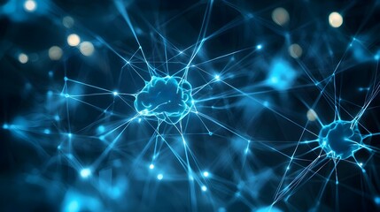 Abstract Visualization of Neural Connections Linking to Digital Networks