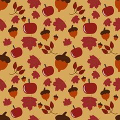 Autumn vector ilustration seamless patern.Great for textile,fabric,wrapping paper,and any print.