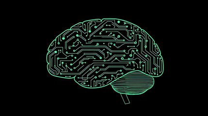 Stylized Digital Brain Circuits Fusing Biology and Technology in BCI Representation