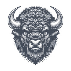 bison vector illustration © CROP MEDIA