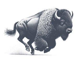 bison vector illustration © CROP MEDIA