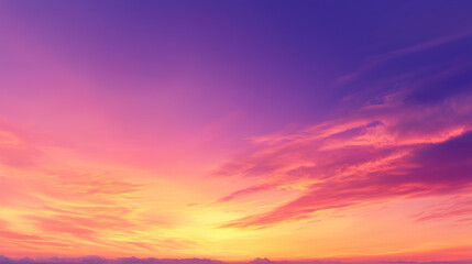 Obraz premium Sunset Sky: A breathtaking panorama of vibrant hues painting the sky, showcasing the beauty of a fading day. 