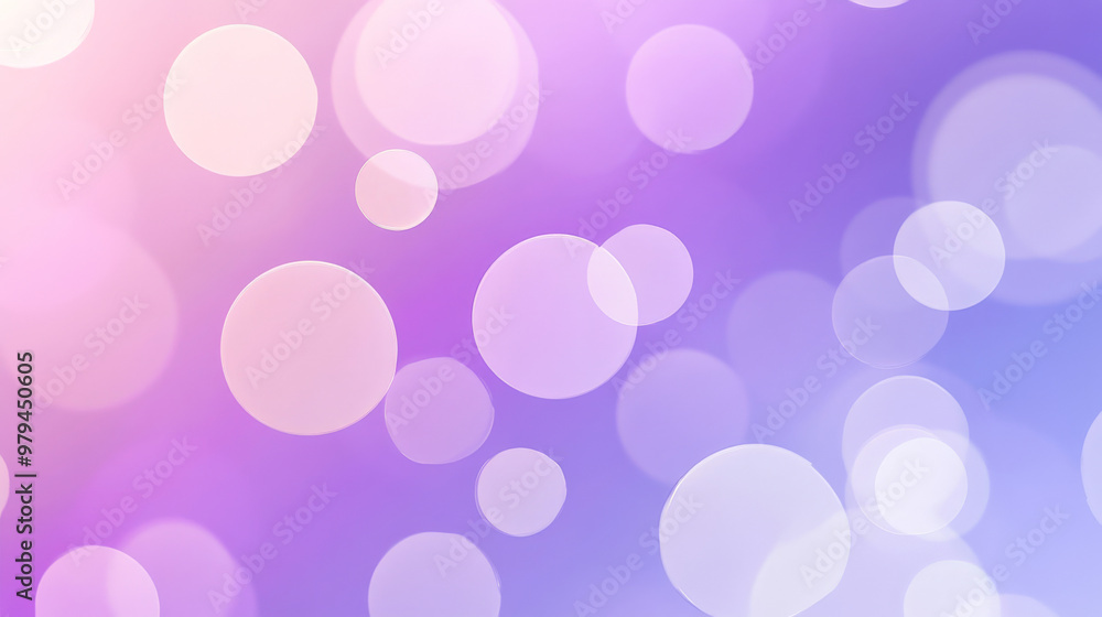 Poster Gradient from soft purple to light lavender, with simple circles in varying sizes and subtle opacities creating an abstract minimalist design.