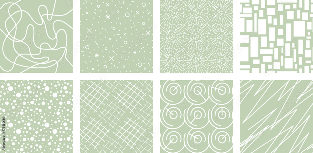 Poster neutrals color abstract seamless pattern set. endless geometric linear basic shapes print. trendy ne