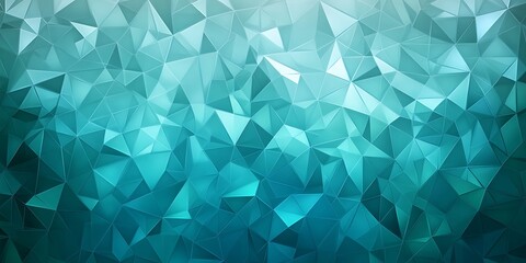 Obraz premium Abstract Background of triangular Patterns in turquoise Colors. Low Poly Wallpaper 