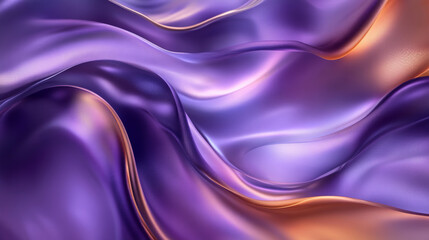 Obraz premium Luxurious waves of silk in shades of deep purple and bronze, creating an abstract background with soft folds and light reflections.