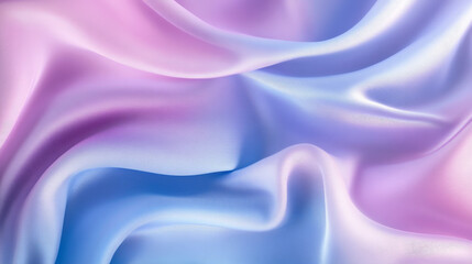 Fototapeta premium Silky fabric in soft pastel hues of blue and lilac, folding gently to form an abstract, calming background with smooth waves.