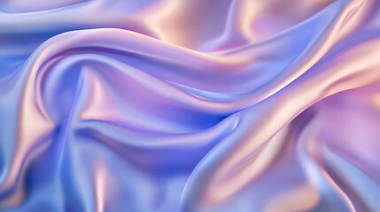 Obraz premium Silky fabric in soft pastel hues of blue and lilac, folding gently to form an abstract, calming background with smooth waves.