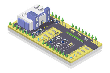 Police station isometric