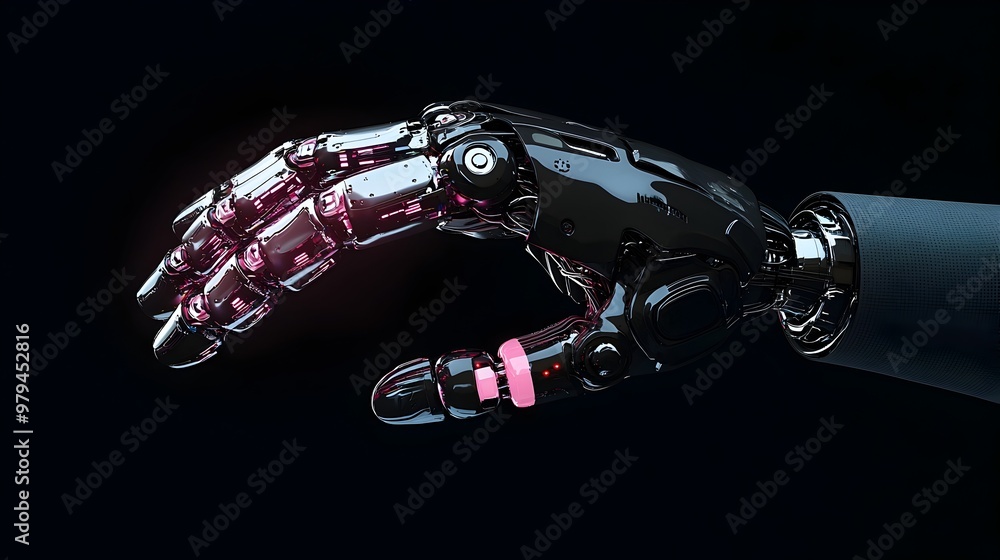 Poster brain-controlled robotic hand symbolizing advancements in prosthetics and neurotechnology