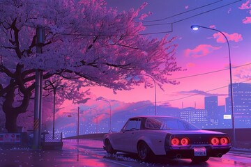 Classic car architecture cityscape outdoors.