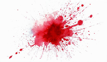 Red watercolor splash on white