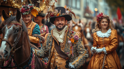 A rich merchant. Costume performance at the Bavarian Oktoberfest.