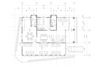 Floor plan designed building on the drawing.