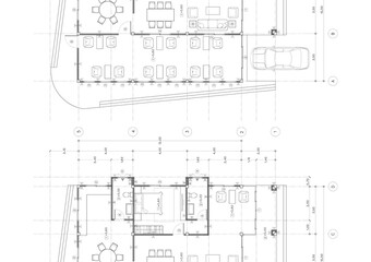 Floor plan designed building on the drawing.