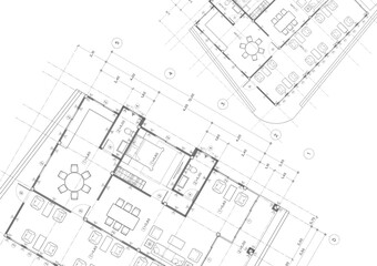 Floor plan designed building on the drawing.