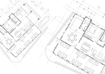 Floor plan designed building on the drawing.