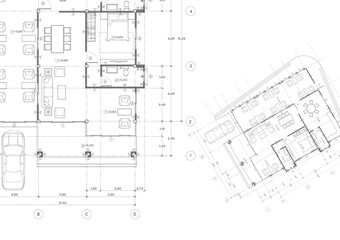 Floor plan designed building on the drawing.