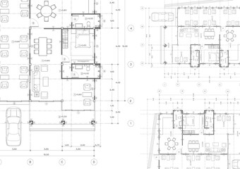 Floor plan designed building on the drawing.