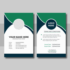 professional corporate id card template, clean id card design