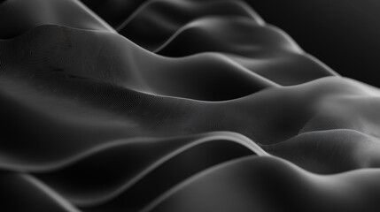 Fototapeta premium Abstract black waves background forming a digital landscape