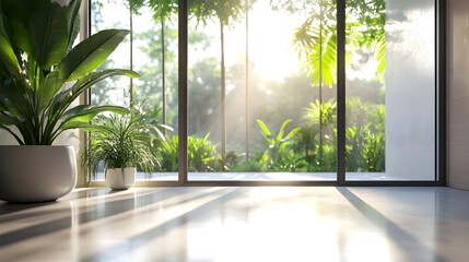 Serene and Peaceful Indoor Home Living Space with Natural Greenery