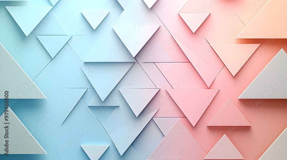 Aufkleber vibrant geometric abstract triangular pattern backdrop