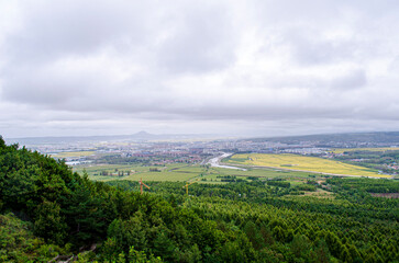 aerial view of a village