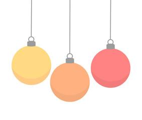 Christmas baubles hanging ornaments PNG illustration design element on transparent background