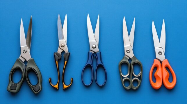 Scissors on a Blue Background