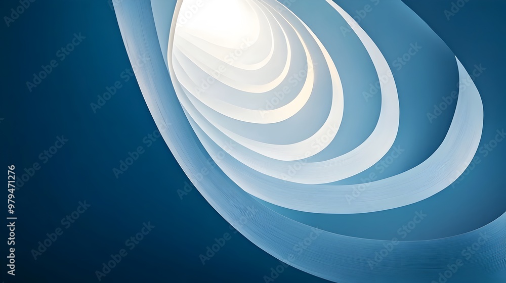 Poster elegant flowing curves and waves in abstract digital art design