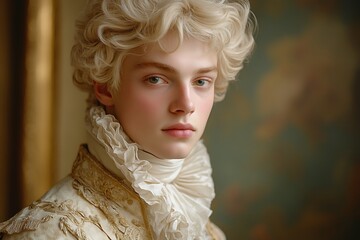 Portrait of a young man in a historical costume