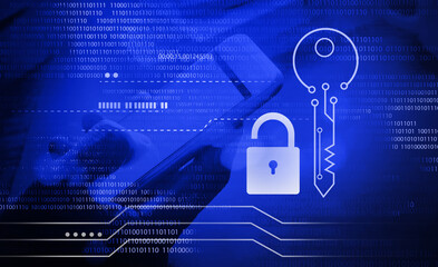 digital key and privacy management policy for cyber security , security awareness concept