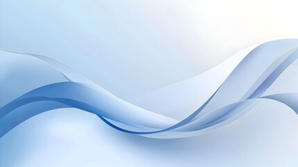 Elegant Blue Flowing Curves and Waves Abstract Background