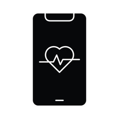 health check phone icon solid vector design in trendy style