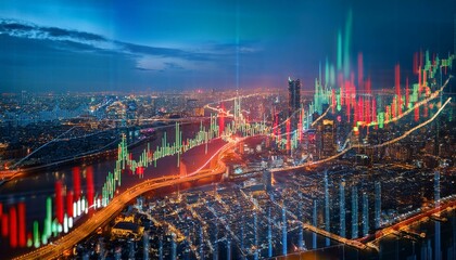 Obraz premium Stock market prices are determined by supply and demand. Including various factors that affe 