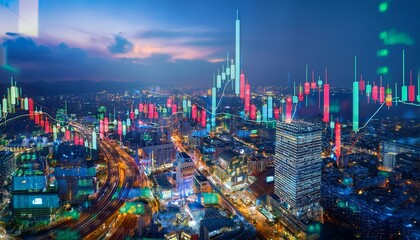 Fototapeta premium Stock market prices are determined by supply and demand. Including various factors that affe 