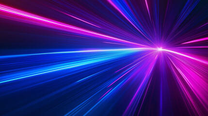 Fototapeta premium Abstract light speed motion background with purple and blue lights