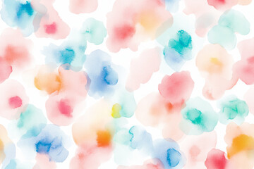 Seamless watercolor pattern with soft and fluid abstract shapes in vibrant colors