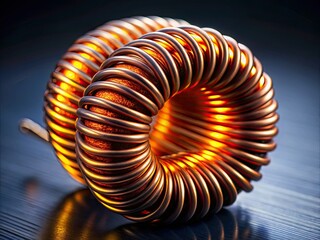 minimalist abstract electric energy coil macro isolated